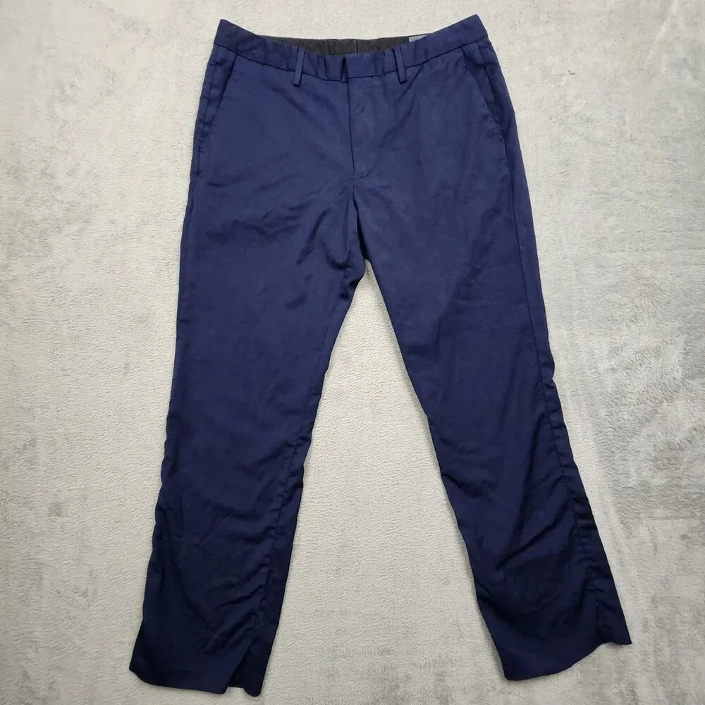 Bonobos Men’s Pants Size 34 Blue Slim Fit Flat Front Straight Leg Wool Blend